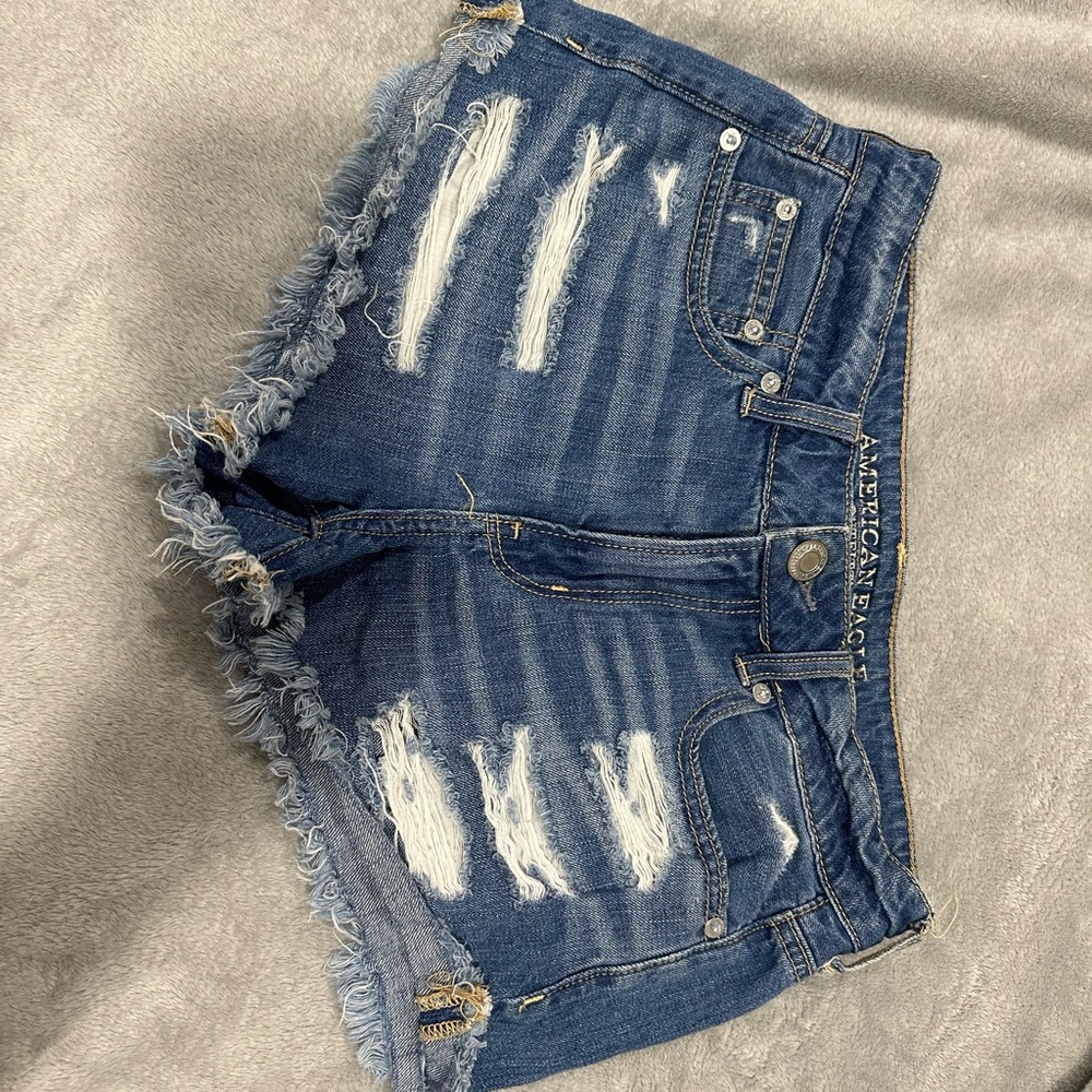 American Eagle Outfitters Blue Distressed Women's Shorts